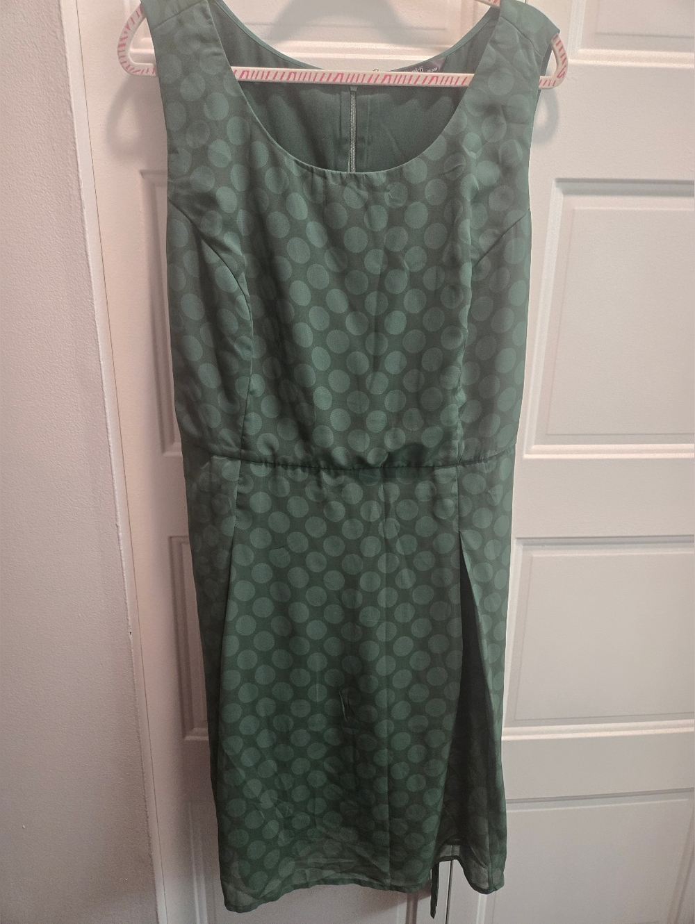 eShakti Dress Womens 3X 24W Green Polka Dot Sleeveless Midi Cocktail Party Plus